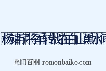 杨靖宇将军转战在白山黑水间是什么意思的图片